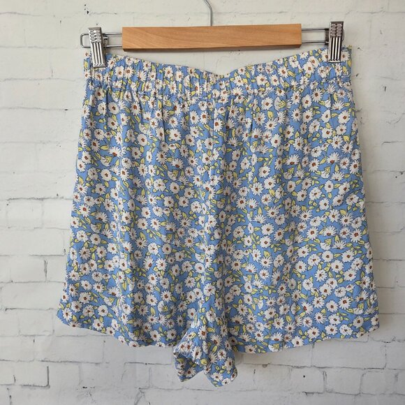 Mango MNG Ditzy Floral Printed Short Size M Blue Daisy High Waist Culotte - Picture 5 of 9